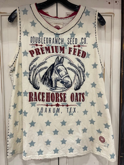 CF33-12 TANK TOP W/BLUE STARS-LRG