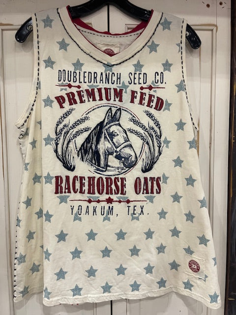 CF33-12 TANK TOP W/BLUE STARS-LRG
