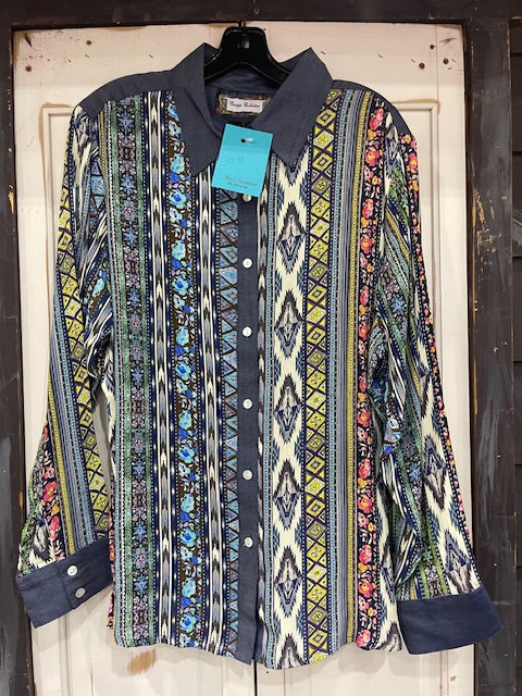 CF33-26 VINTAGE COLLECTION BLOUSE BLUE XL