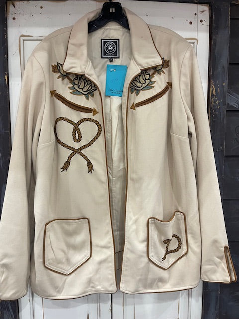 CF33-30 BONE JKT W/COWGIRL & HEART 1X