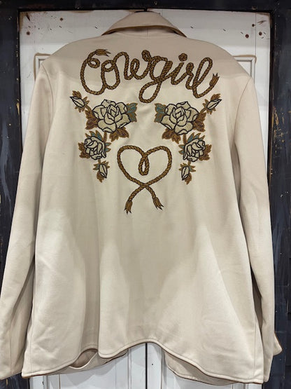 CF33-30 BONE JKT W/COWGIRL & HEART 1X