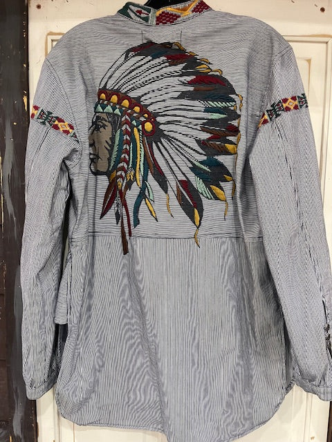 CF33-35 TOP W/INDIAN STITCH ON BACK-M