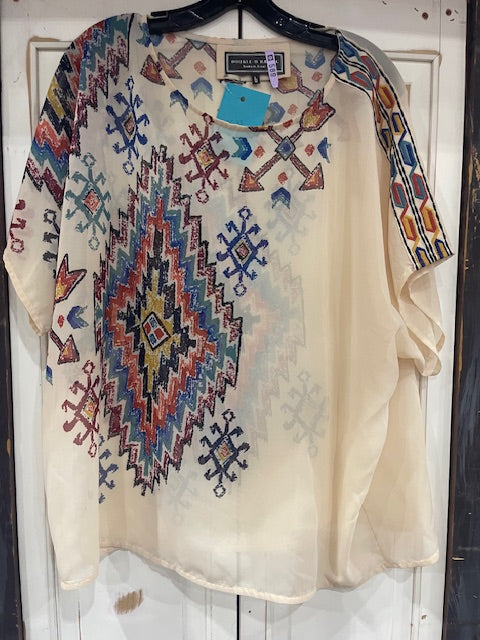 CF33-42 SHEAR AZTEC TOP W/ARROWS-LRG