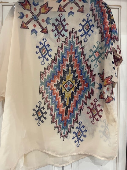 CF33-42 SHEAR AZTEC TOP W/ARROWS-LRG