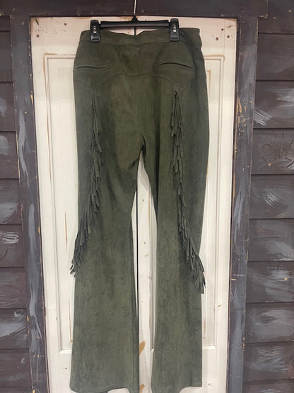 CF33-46 ULTRA SUEDE W/FRINGE-OLIVE-#16