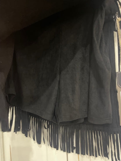 CF33-48 BLK WRAP SKIRT W/FRINGE #14