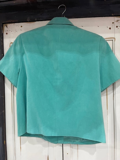 CF35-5 SHORT SLEEVE W/STUDS ON POCKETS-XS-TURQ