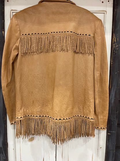 CF35-11 LEATHER JKT W/HORSES &HORSE SHOES-XS
