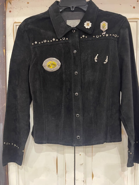 CF35-15 SUEDE SHACKET W/PINS & STAR/HORSHOES STUDS-SM