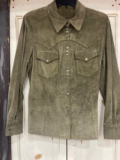 CF35-17 SUEDE SHIRT JKT-OLIVE-SM
