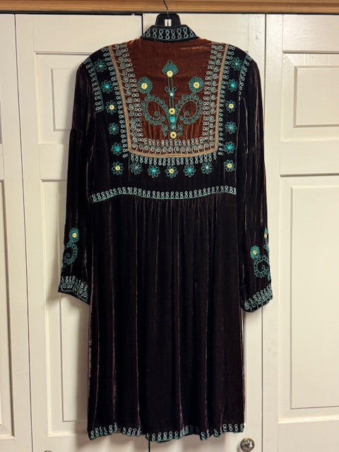 CF34-6 VELVET DRESS/JKT, BRN W/MIRROR-MED