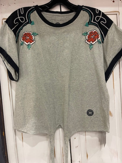 CF33-11 GREY/GREY TOP W/RED ROSE-LRG