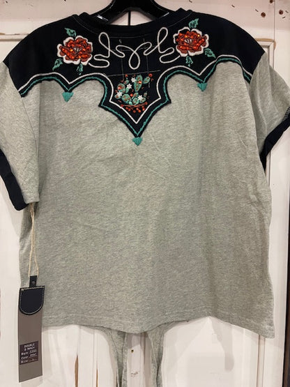 CF33-11 GREY/GREY TOP W/RED ROSE-LRG