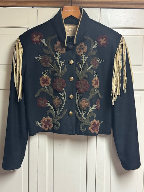 CF40-8 VINTAGE MILITARY JKT W/HEAVY FLORAL STITCH-LRG