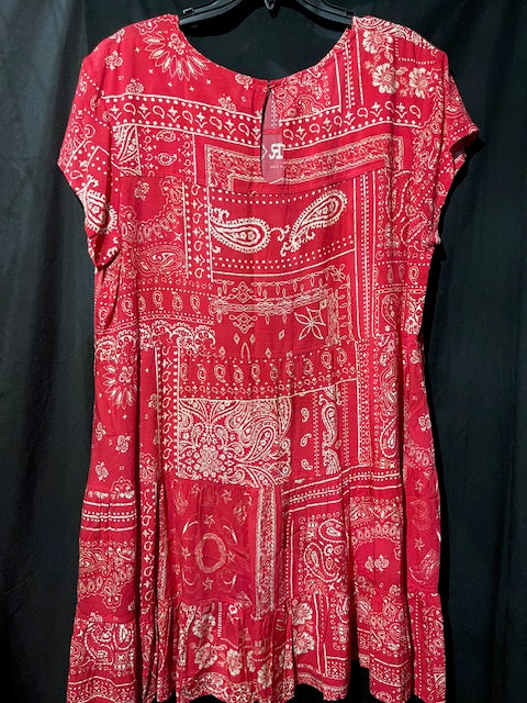 CF33-59 RED BANDANA DRESS-LRG