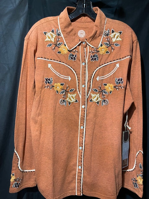 CF33-66 WESTERN SHIRT-FLORAL-BONE PIPE-XL