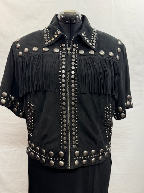 CF3-22 BLK SS SUEDE JKT W/BIG STUD-L