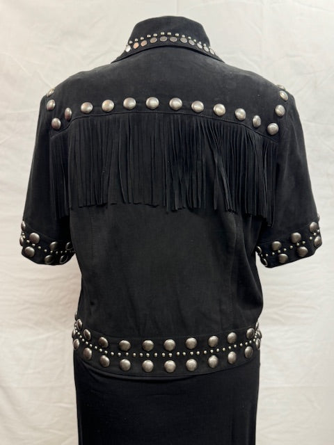 CF3-22 BLK SS SUEDE JKT W/BIG STUD-L