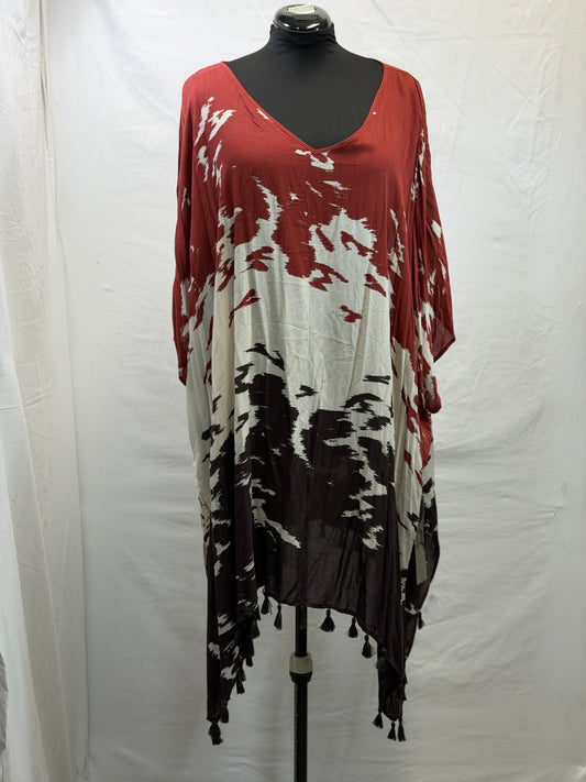 CF105-21 ORG/CREAM/BRN PONCHO PLUS