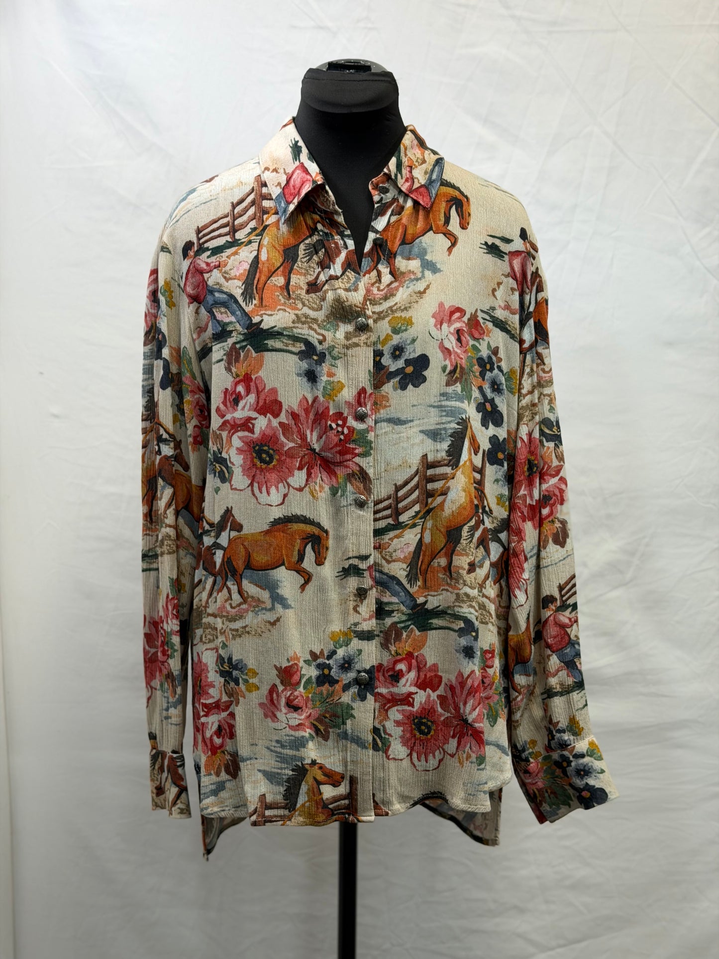 CF84-17 FLORAL/HORSE TOP M