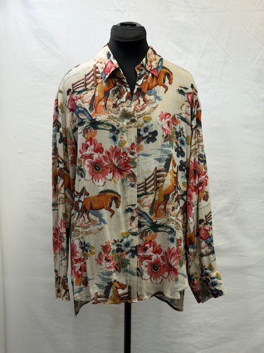 CF84-17 FLORAL/HORSE TOP M