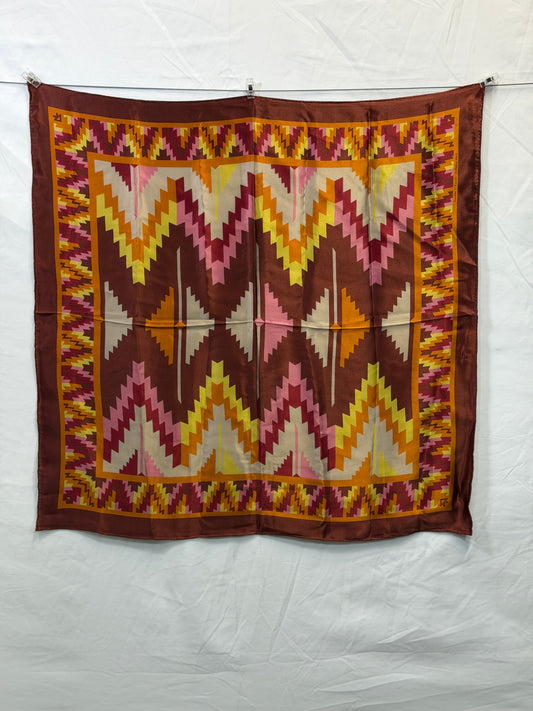 CF84-20 RUST/PINK AZTEC SCARF 25X25