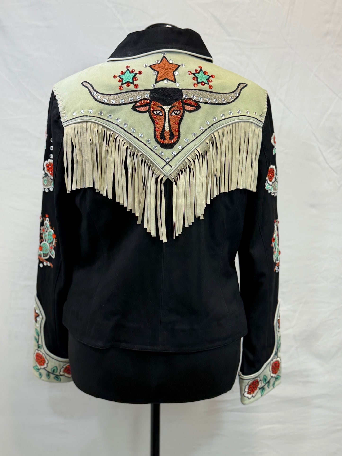 CF86-83 BLK/GREEN SUEDE JACKET XL