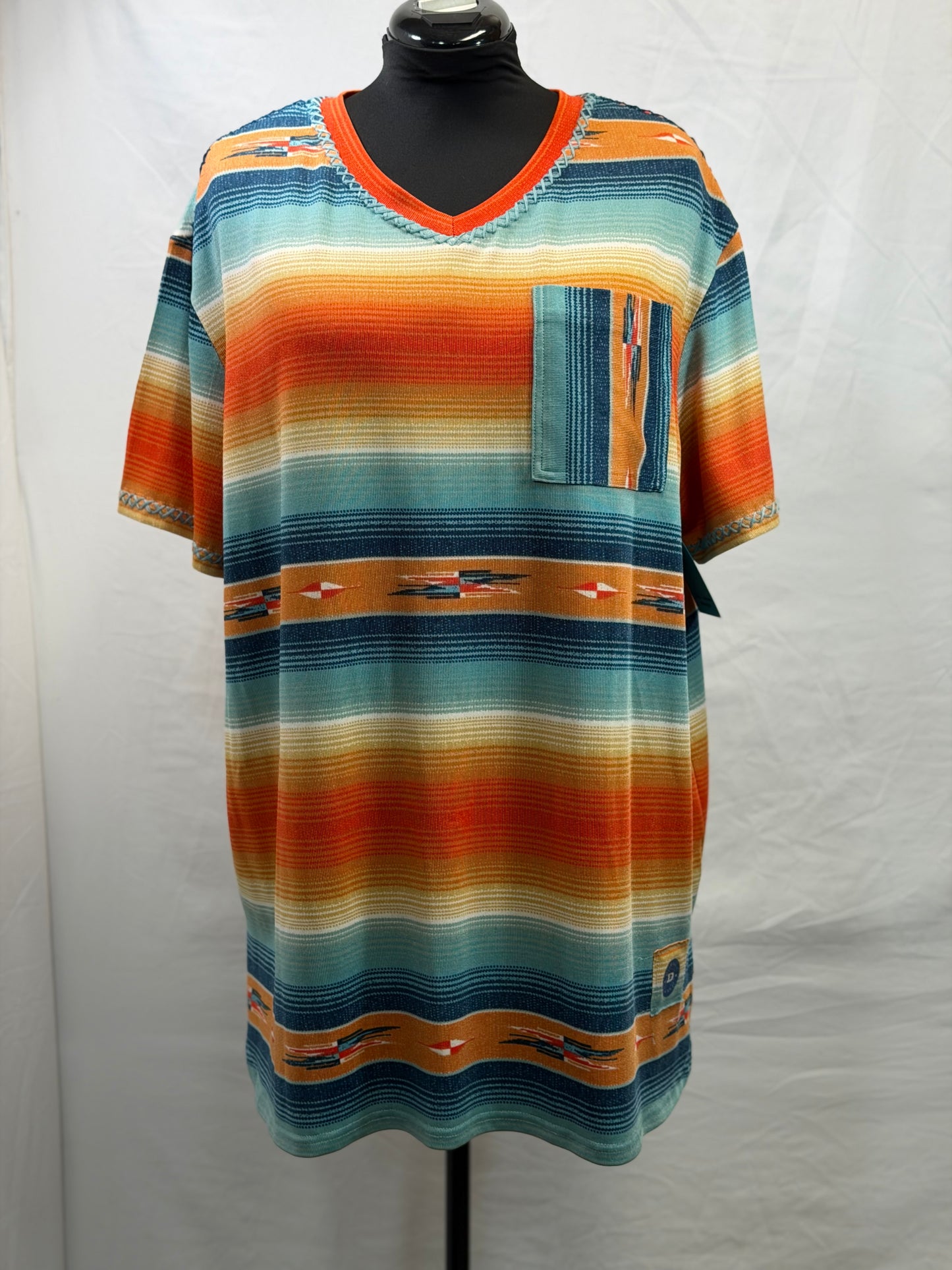 CF105-39 BRIGHT SERAPE TOP 2X