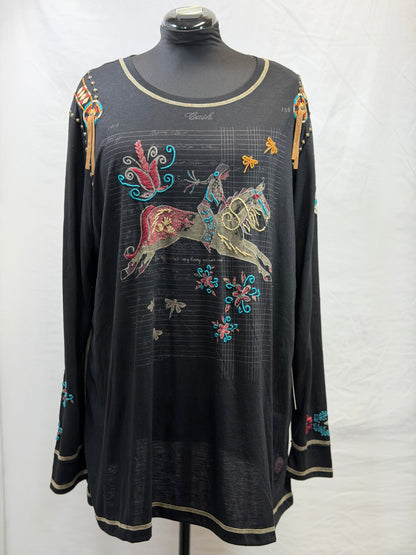 CF105-41 YELLOW HORSE TOP 2X