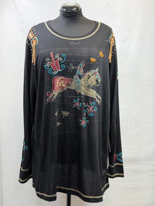 CF105-41 YELLOW HORSE TOP 2X