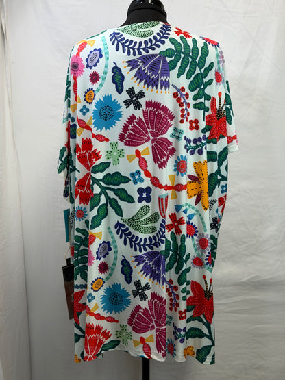 CF105-44 BRIGHT FLORAL TUNIC 2X