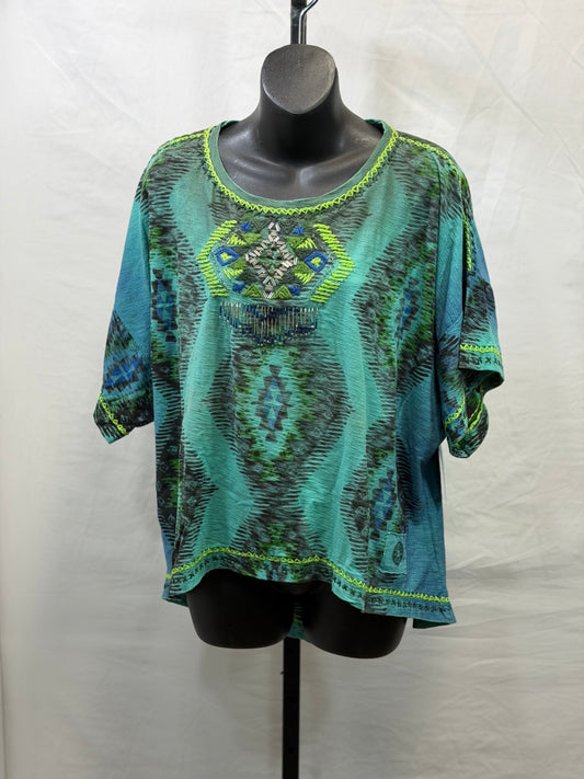 CF107-65 GREEN AZTEC TOP S