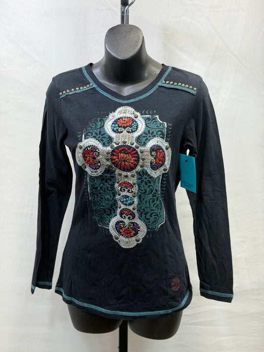 CF107-69 BLACK CROSS TOP XS