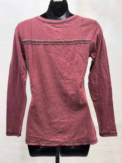 CF107-71 MAROON CROSS TOP XS