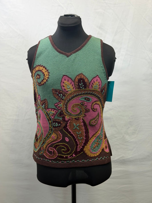 CF107-99 KNIT PAISLEY VEST XS