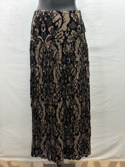 CF107-138 BLK/TAN CUT VELVET SKIRT XS