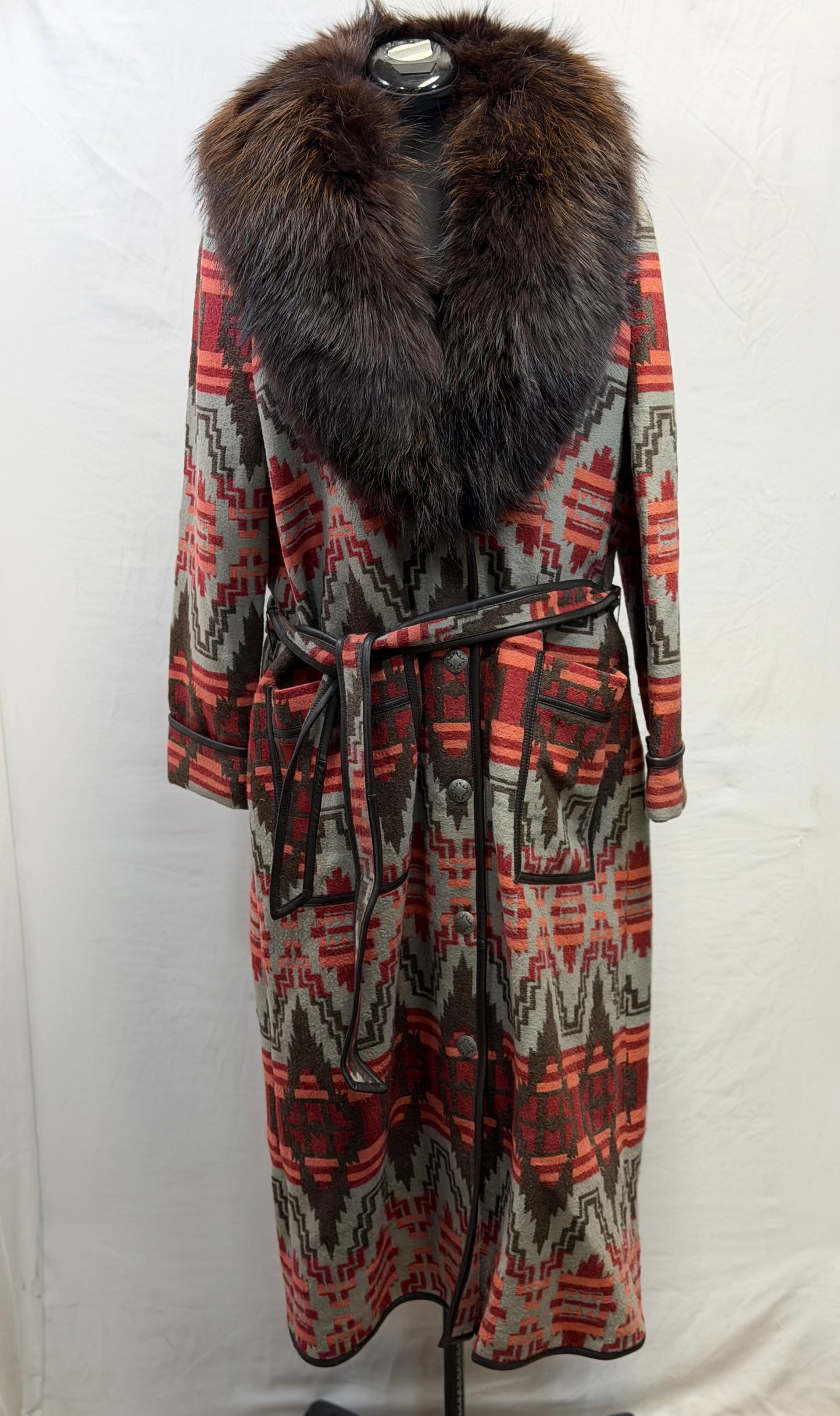 CF105-98 RED/ORANGE COAT W/ FUR 2X