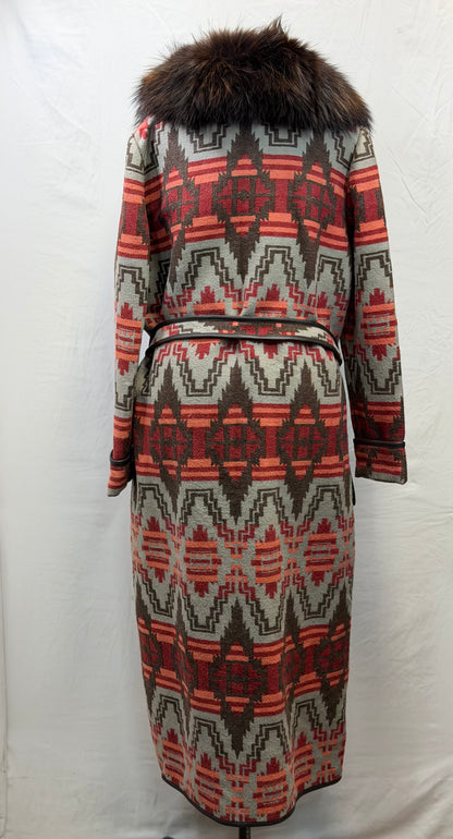 CF105-98 RED/ORANGE COAT W/ FUR 2X