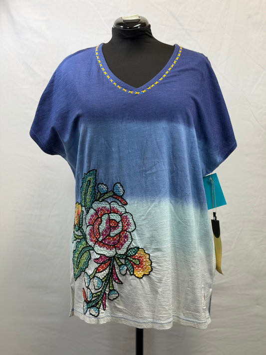 CF105-90 CROSS STITCH TOP 2X