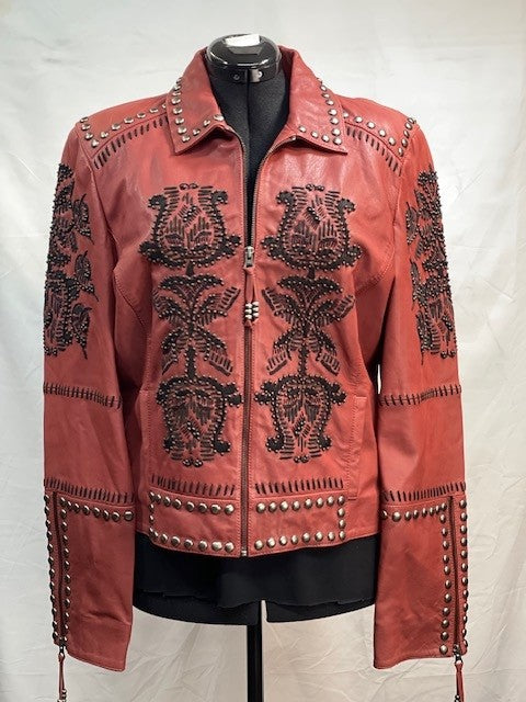 CF3-34 BURGANDY/BLK BEADS JACKET XL