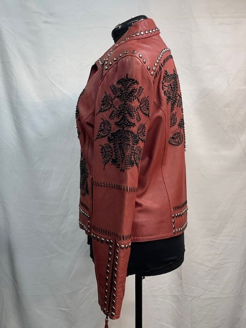 CF3-34 BURGANDY/BLK BEADS JACKET XL