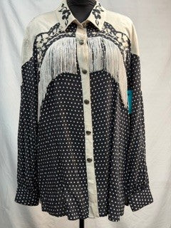 CF59-33 POLKA & FRINGE TOP 1X