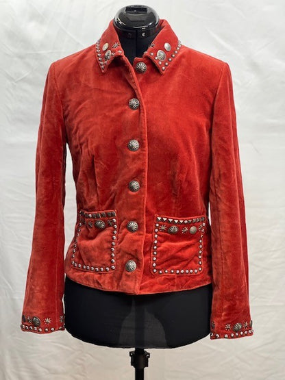 CF48-45 ORANGE COTTON/VELVET JACKET XS