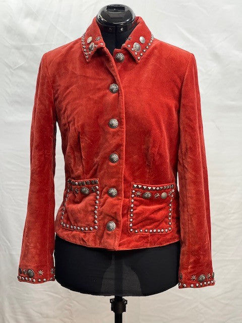 CF48-45 ORANGE COTTON/VELVET JACKET XS