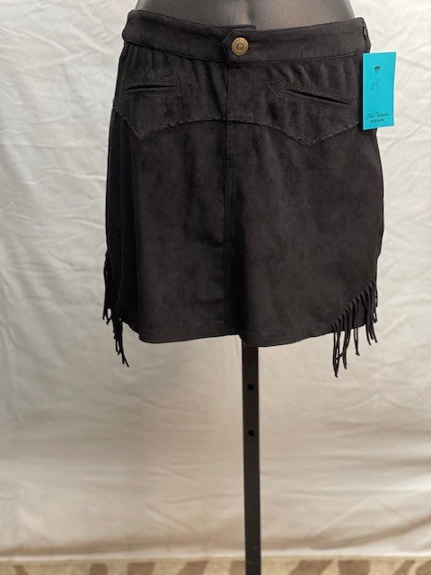 CF48-51 FAUX SUEDE SKIRT BLK 4