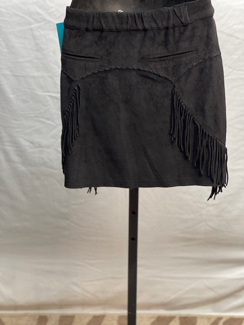 CF48-51 FAUX SUEDE SKIRT BLK 4