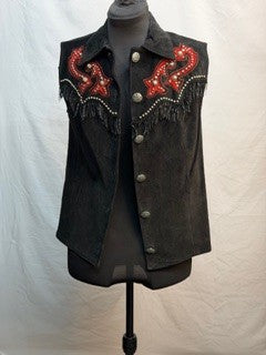 CF46-192 BLK/RED SUEDE VEST XS