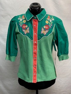 CF78-5 GREEN COWGIRL TOP M