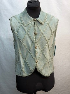 CF46-205 CROCHET/SUEDE VEST XS