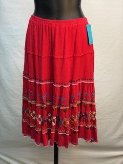 CF46-209 RED KNIT SKIRT S
